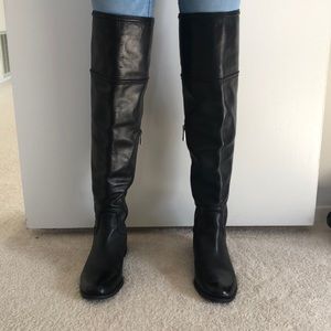 Black leather over the knee boot NEVER BEEN WORN